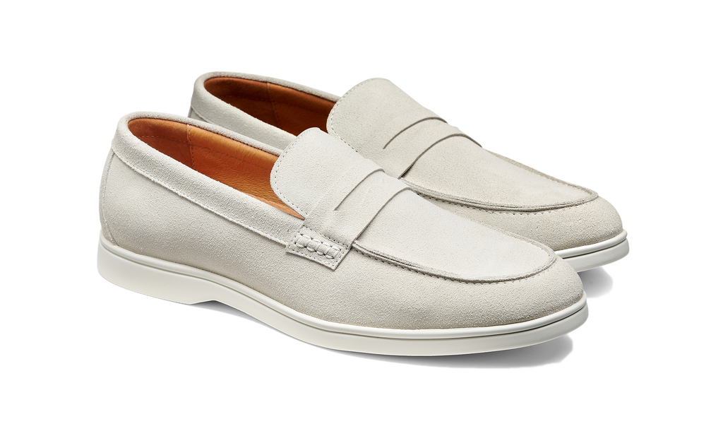Santiago White Suede White Sole Barker Shoes UK
