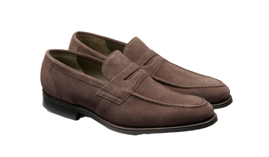 Warner Chocolate Suede Barker Shoes UK - Main Image