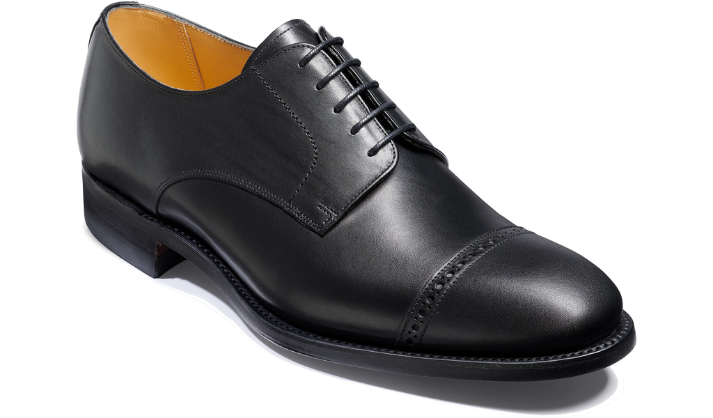 【新品】BARKER CAP TOE レザーシューズ　革靴 Angel Black Calf Toe Cap Derby Shoes | Barker Shoes UK