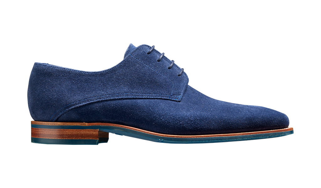 Max Navy Suede Mens Derby Shoes Barker Shoes UK