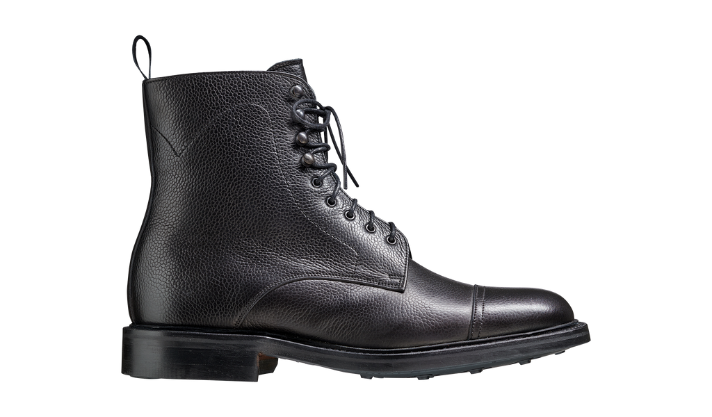 Donegal Black Grain Mens Toe Cap Boot Barker Shoes UK
