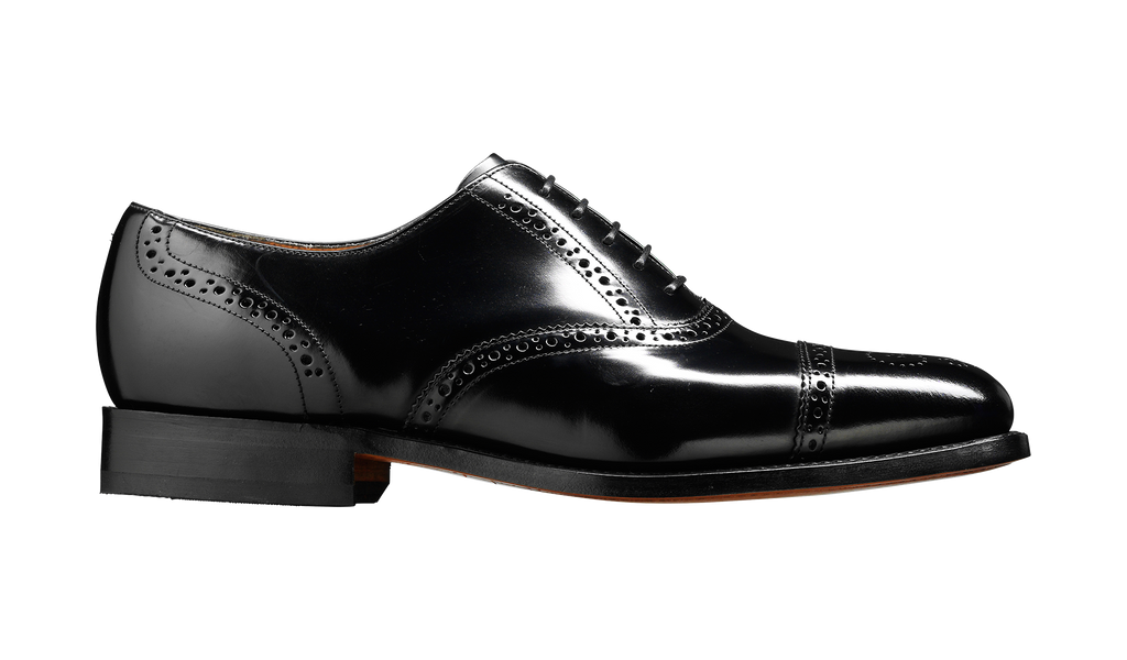 Cap toe patent leather shoes top