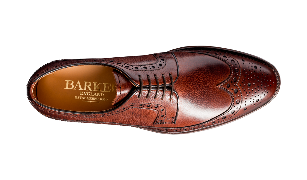 Calvay Cherry Grain Longwing Mens Brogue Barker Shoes UK