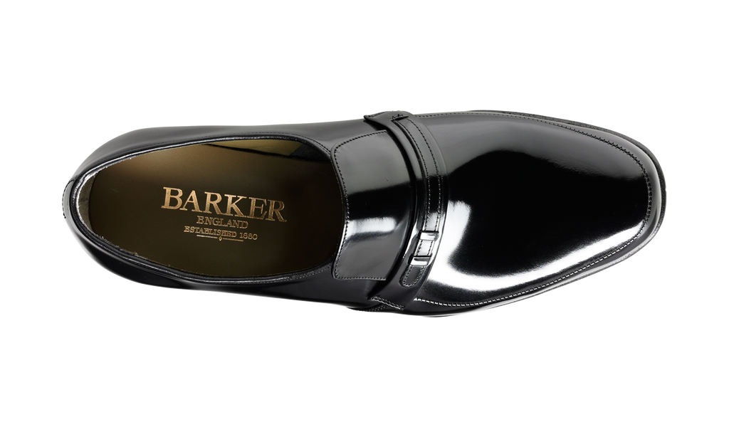 Campbell Black Hi Shine Barker Shoes UK