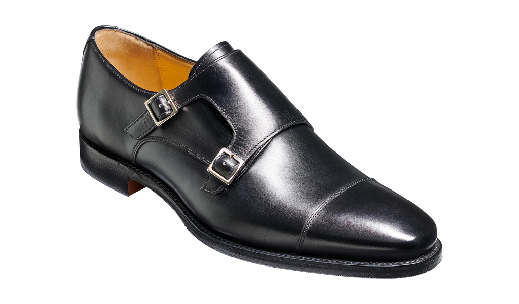 Edison Black Calf Mens Monk Shoes Barker Shoes UK