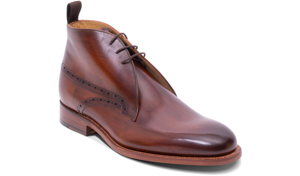 Tyne Hand Brushed Brown Barker Shoes UK - Main Image