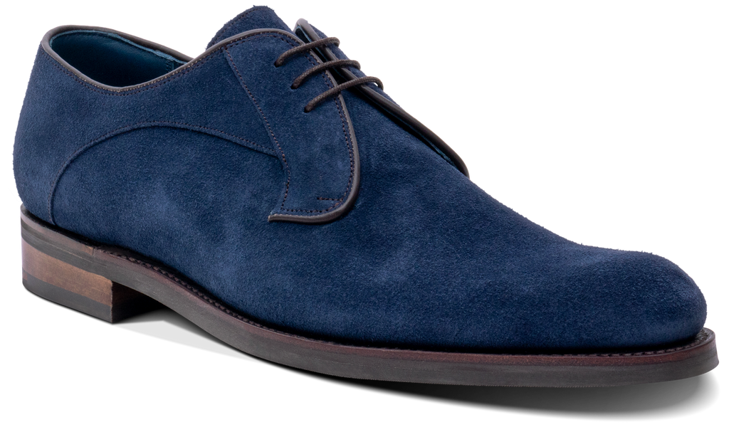 Derby Navy Suede Barker Shoes UK