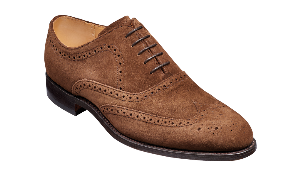 Hampstead Castagnia Suede Mens Oxford Brogue Barker Shoes UK