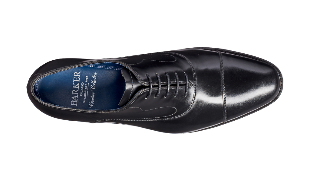 Hartley Black Hi Shine Oxford Mens Oxford Barker Shoes UK