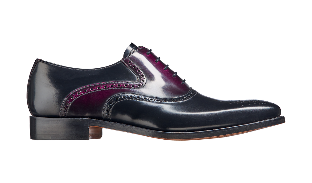 Langley Black Aubergine Hi Shine Barker Shoes UK
