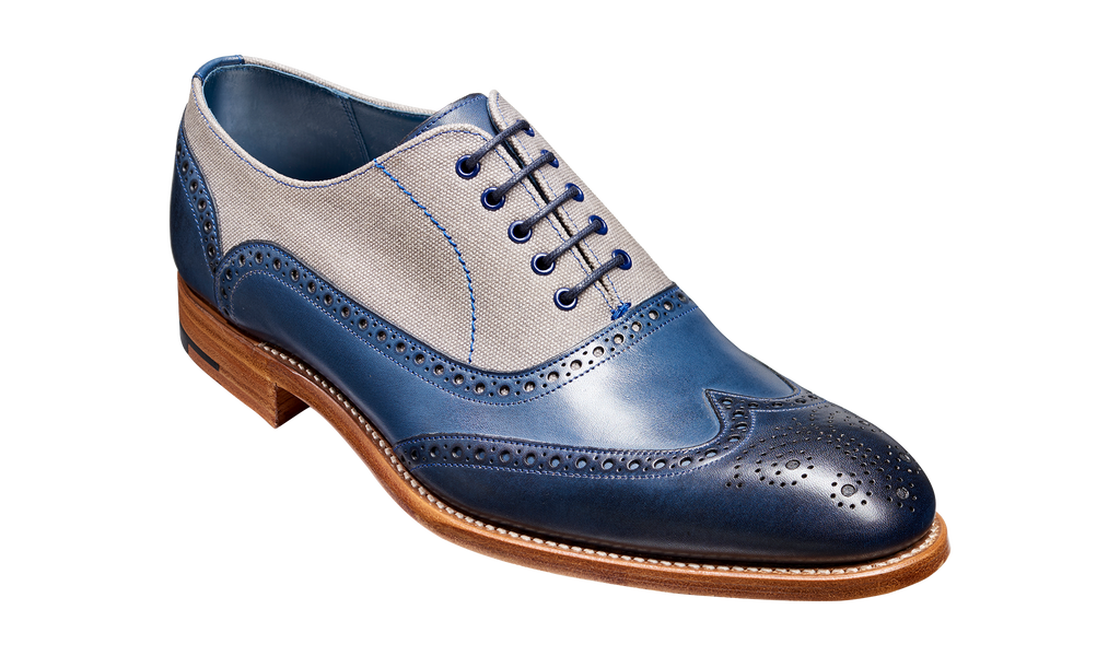 Lennon Navy Hand Painted Grey Canvas