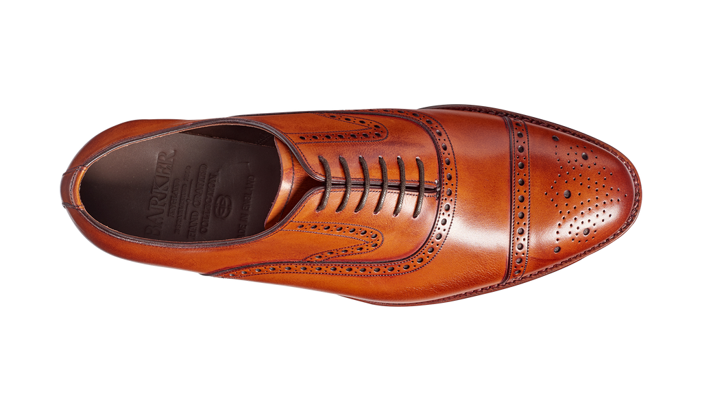 Lerwick - Antique Rosewood Calf | Mens Oxford Brogue | Barker Shoes UK