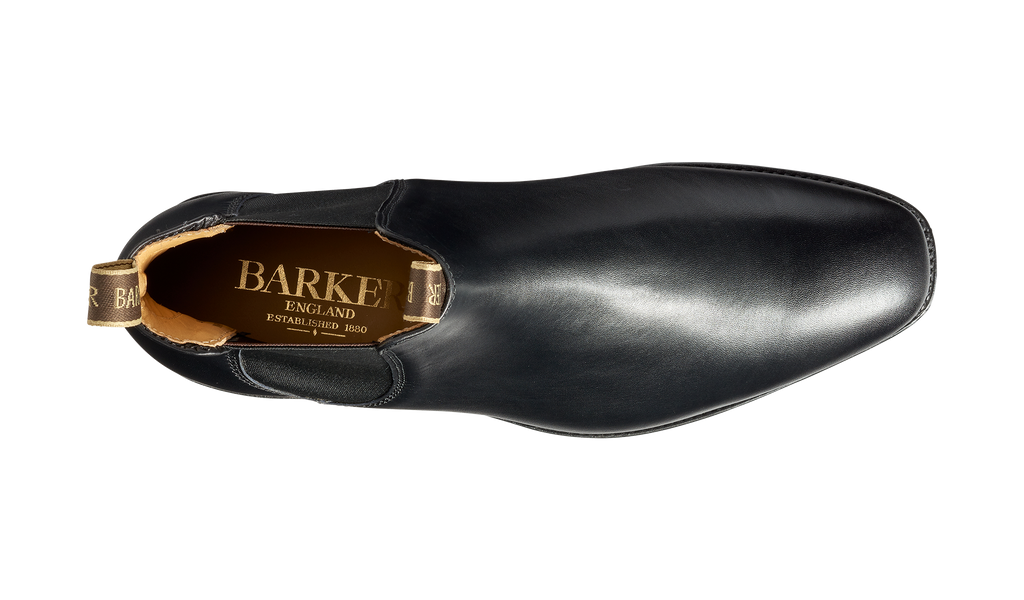 Mansfield Black Calf Men's Leather Boot Barker Shoes UK
