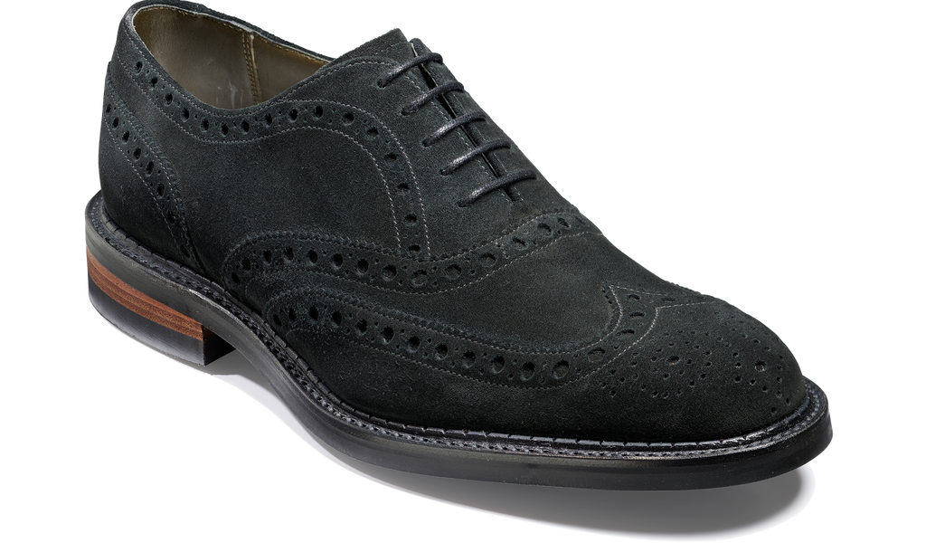 Station Black Suede Barker Shoes UK
