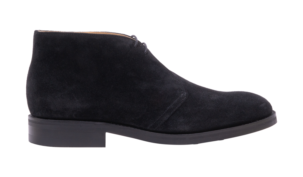 Mens black suede chukka top