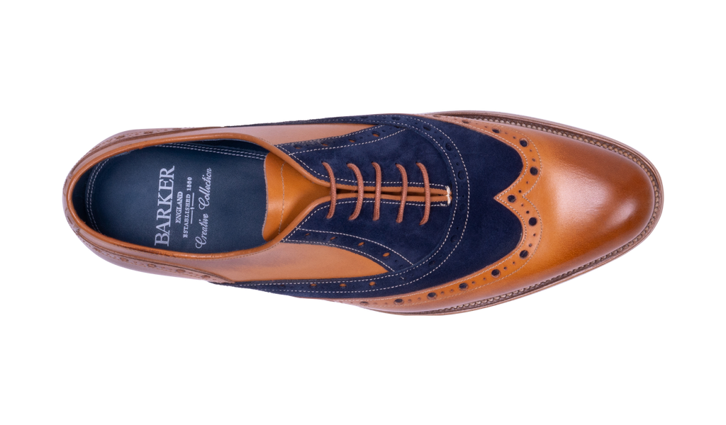 Abingdon Cedar Calf/Navy Suede Barker Shoes UK