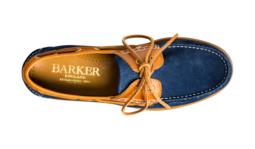 Wallis - Navy Blue Suede / Cedar Collar