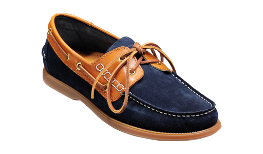 Wallis - Navy Blue Suede / Cedar Collar