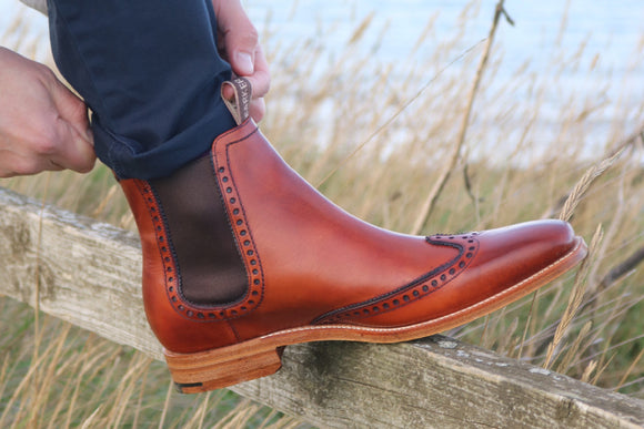 Men wearing Barker Moreton Brogue Chelsea Boot 