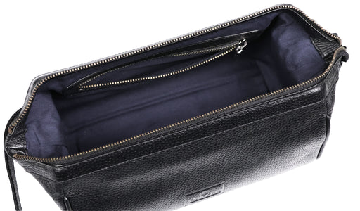 Flint Wash Bag - Black Coach Pebble Print