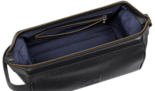 Flint Wash Bag - Black Coach Pebble Print