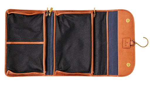 Selkirk – Hanging Wash Bag Brown Oiled Pull-Up