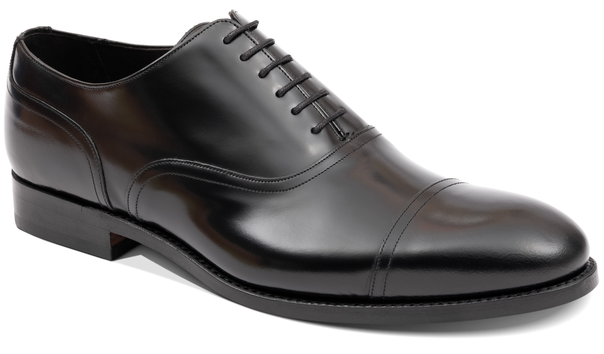 Bates Black Hi Shine Barker Shoes UK
