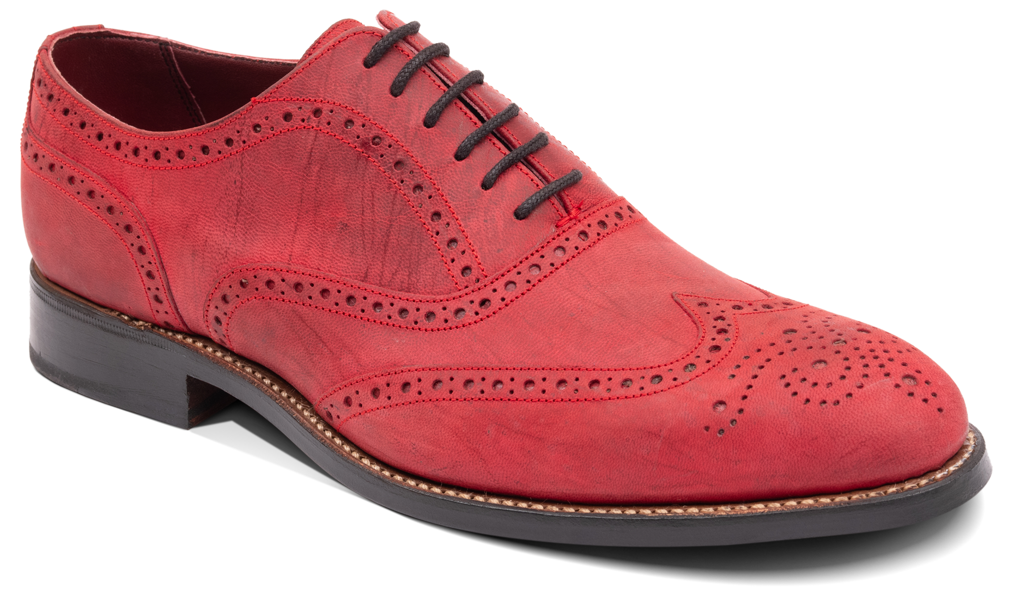 Mens red sales brogue shoes