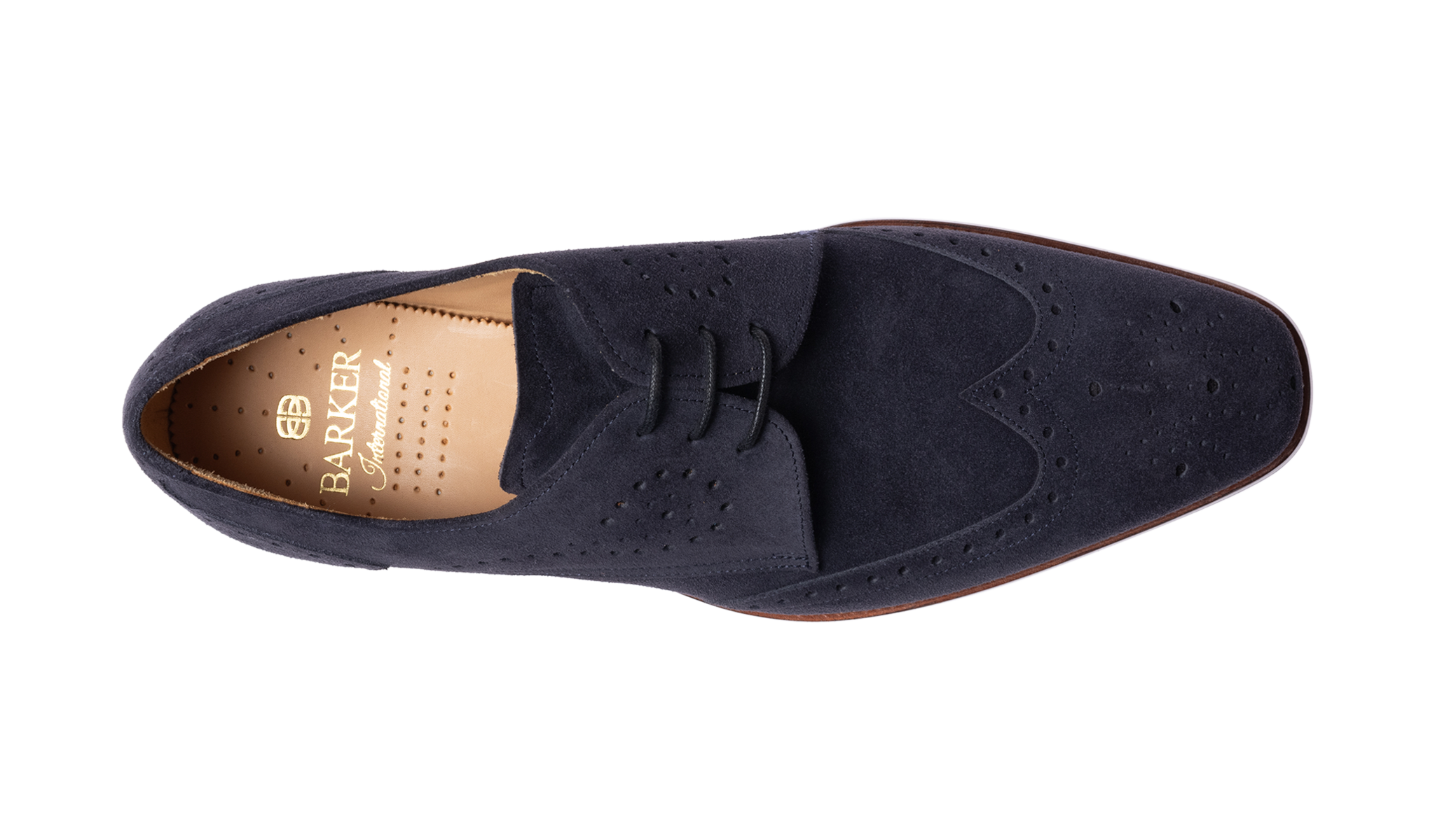 George Dark Blue Suede Barker Shoes UK