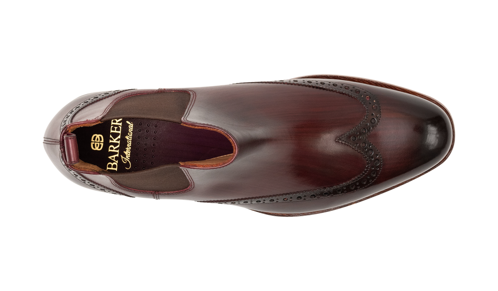 Burgundy brogue chelsea boots clearance