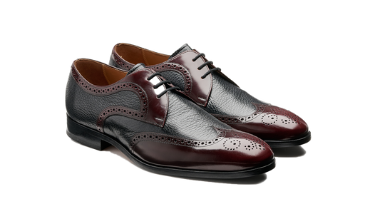 Salcombe – Burgundy Hi-Shine / Black Deer Skin