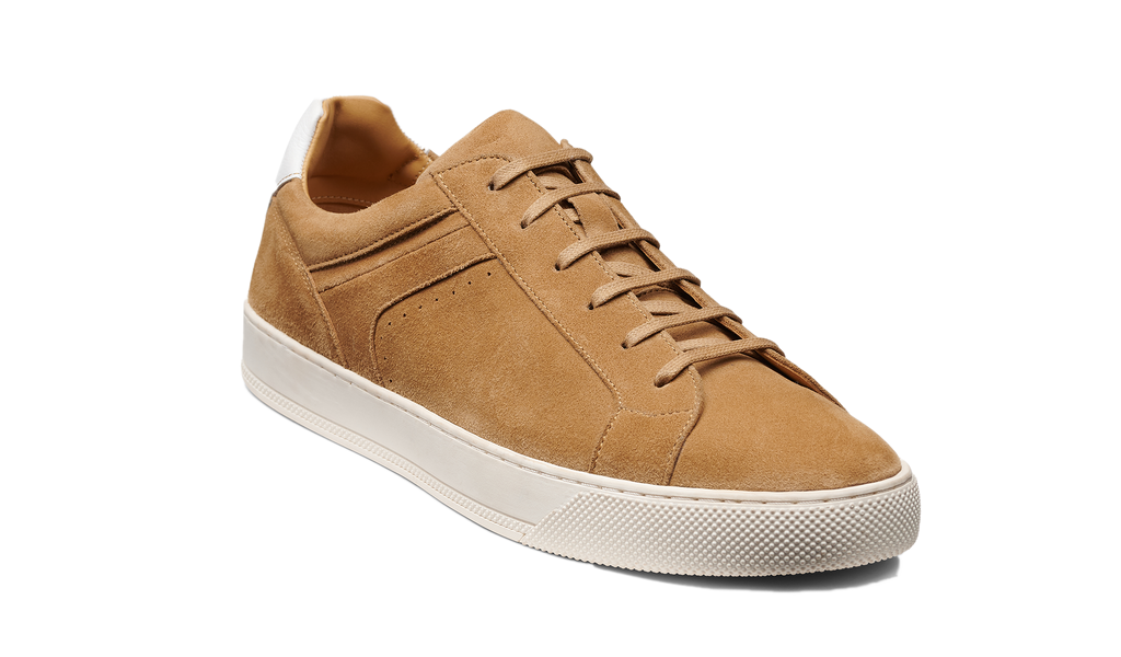 Skylar - Camel Suede White Tab