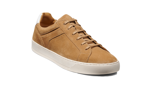 Skylar - Camel Suede White Tab
