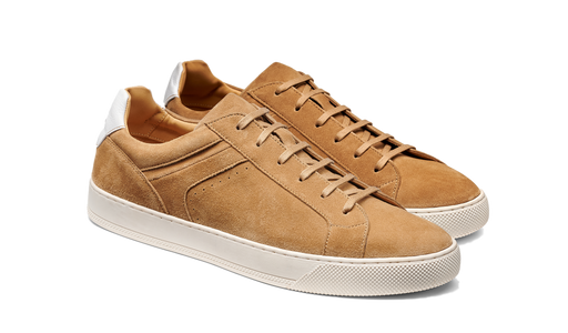 Skylar - Camel Suede White Tab