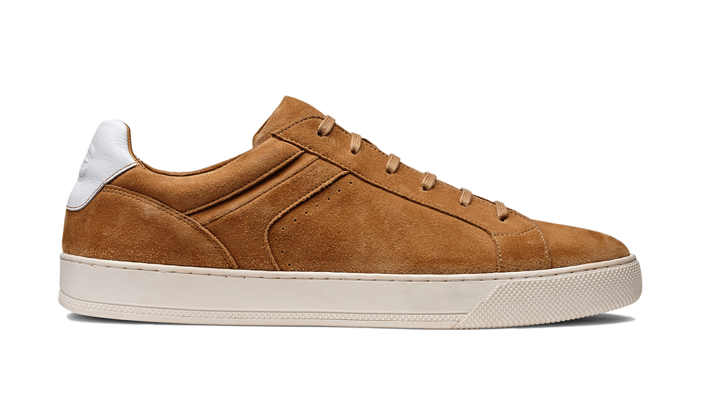Skylar - Camel Suede White Tab