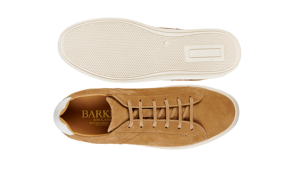 Skylar - Camel Suede White Tab