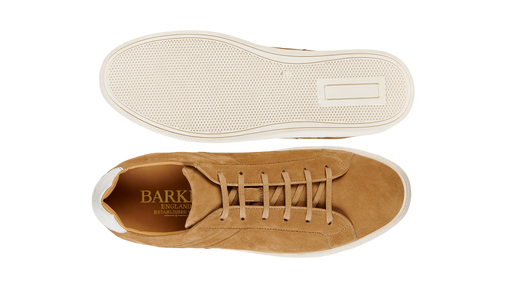 Skylar - Camel Suede White Tab