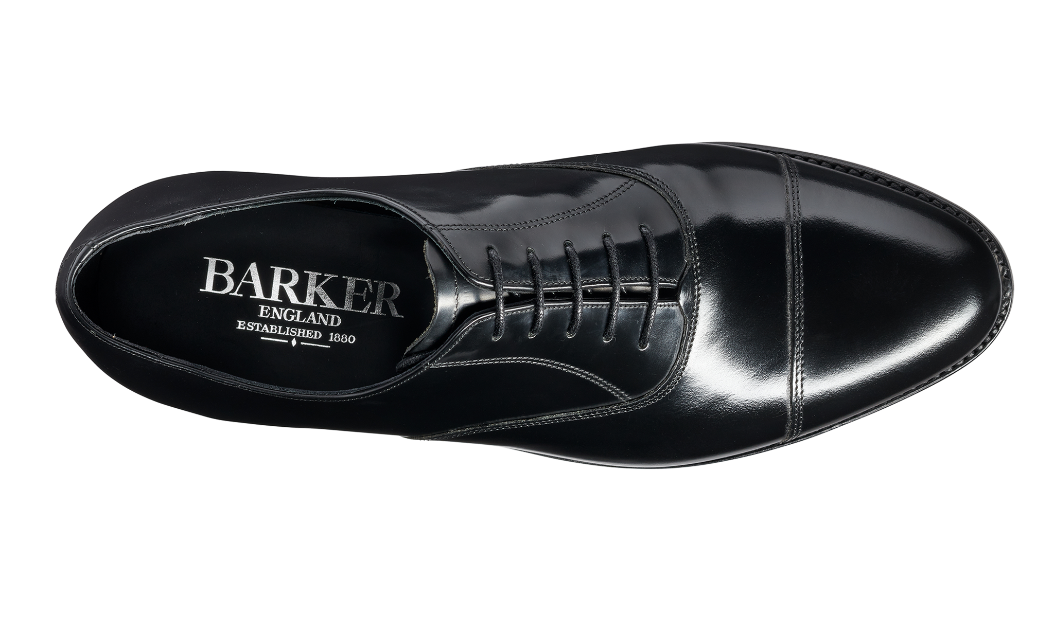 Cornhill Black Hi-Shine Leather Shoes For Men's | Barker Shoes UK