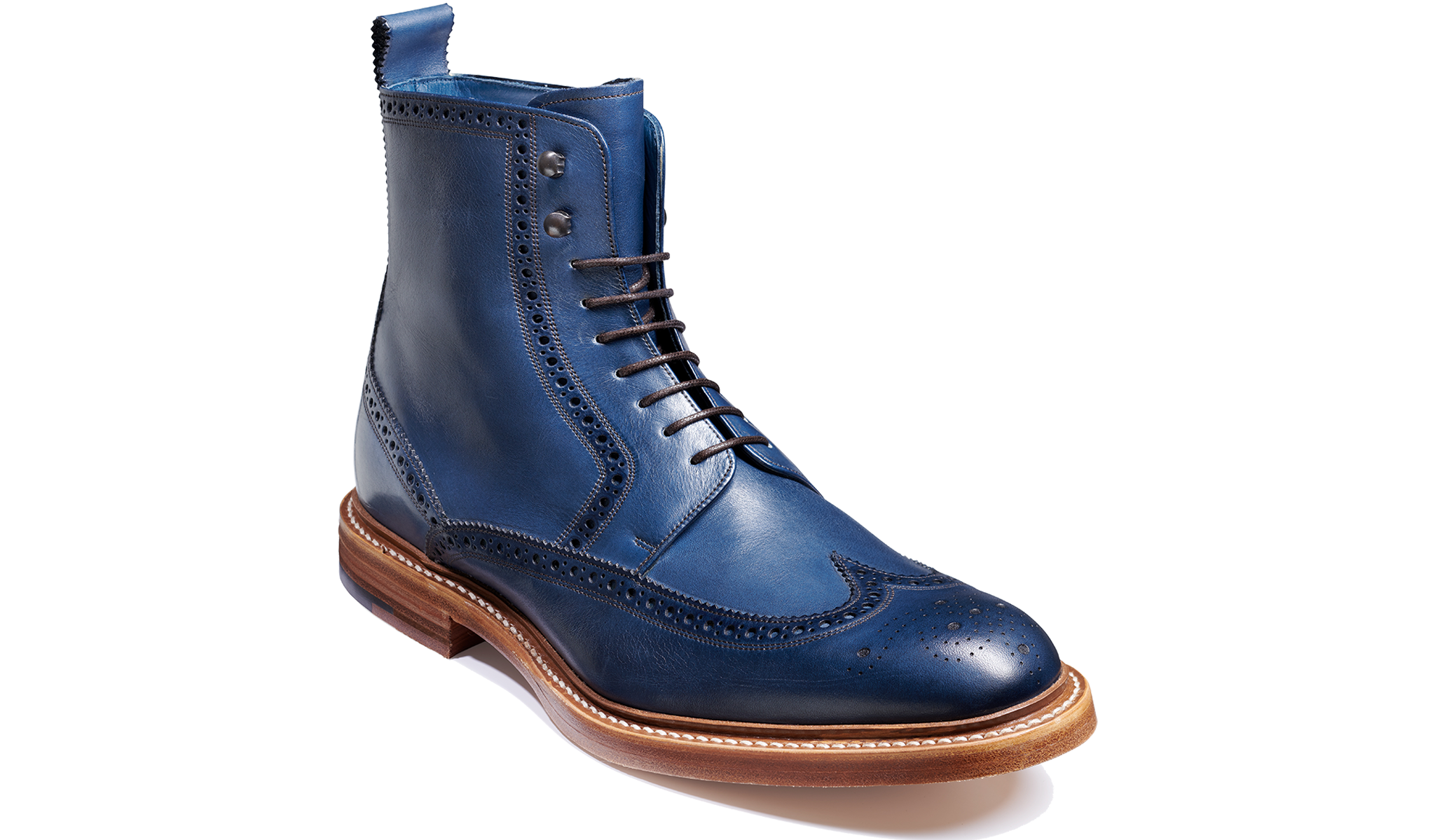 Blue brogue boots best sale