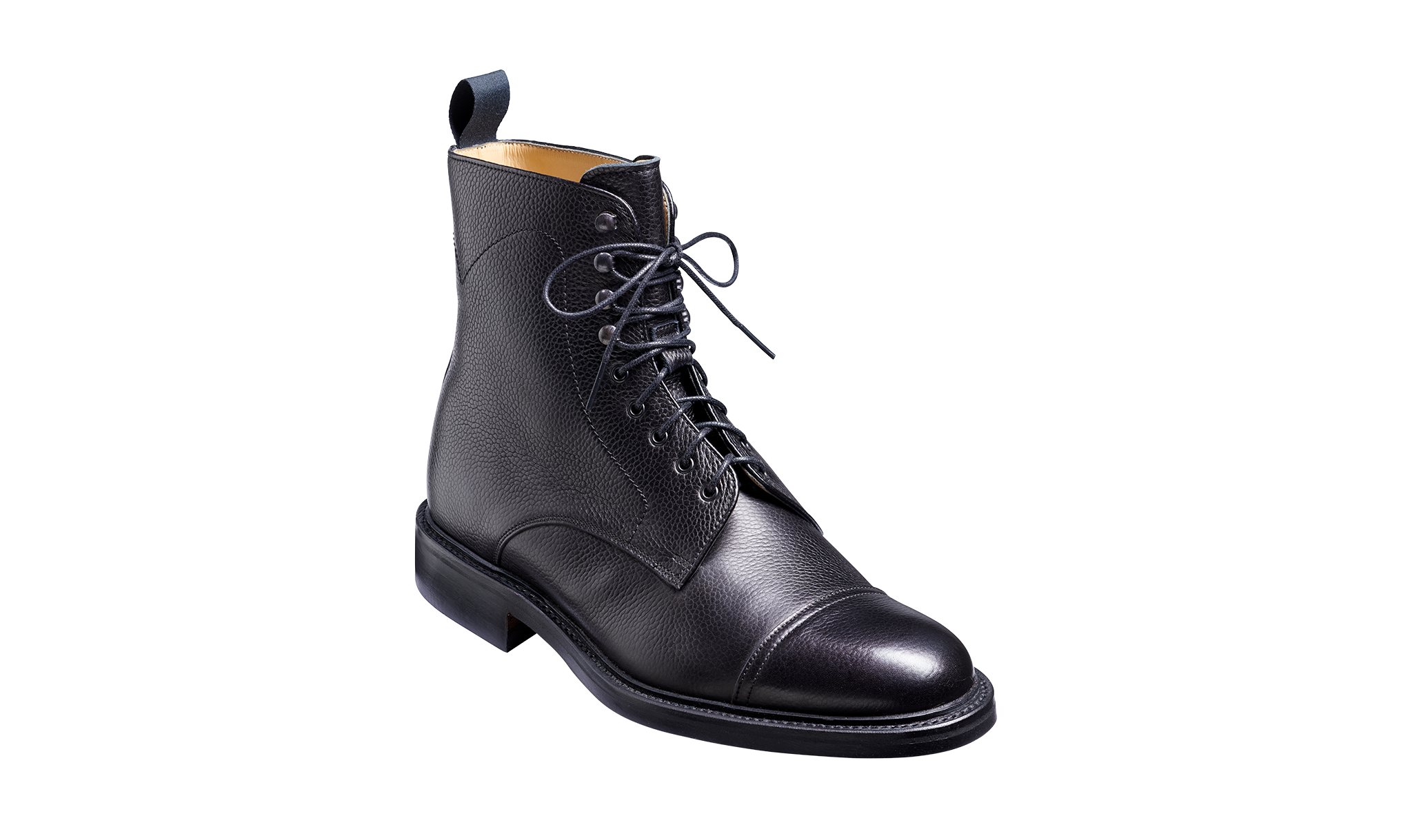 Donegal - Black Grain | Mens Toe Cap Boot | Barker Shoes UK