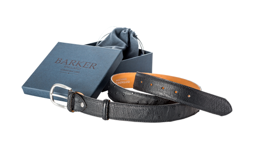 Plain Belt - Black Ostrich