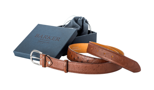 Plain Belt - Brown Ostrich