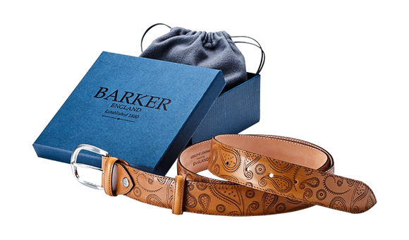 Plain Belt - Cedar Calf / Paisley Laser