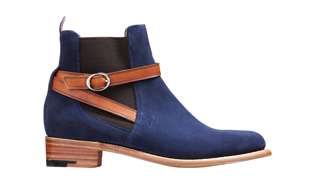 Alexandra - Navy Suede / Cedar Strap