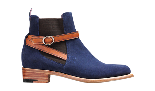 Alexandra - Navy Suede / Cedar Strap