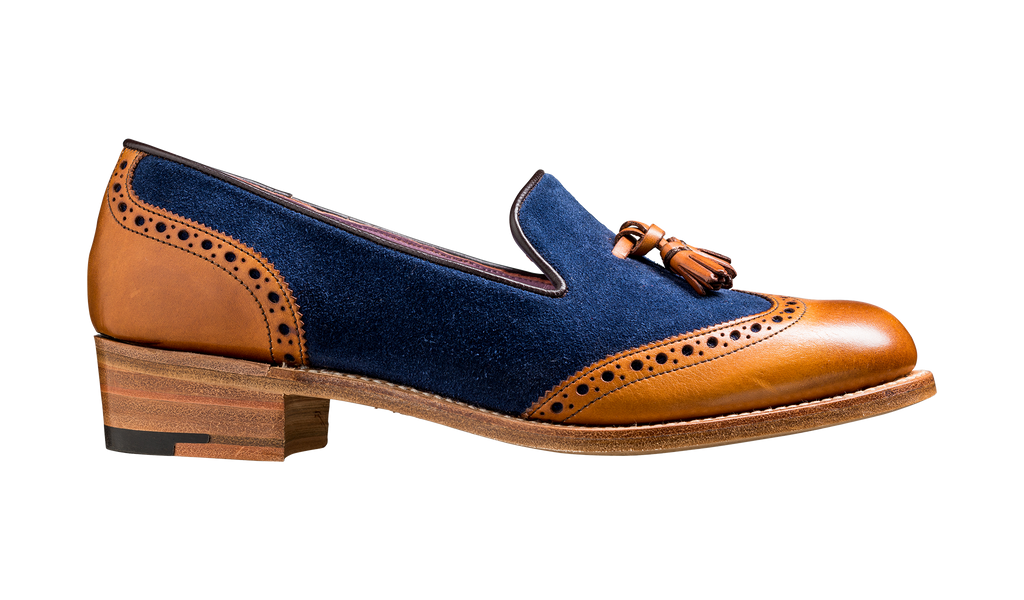 Amber - Cedar Calf / Blue Suede