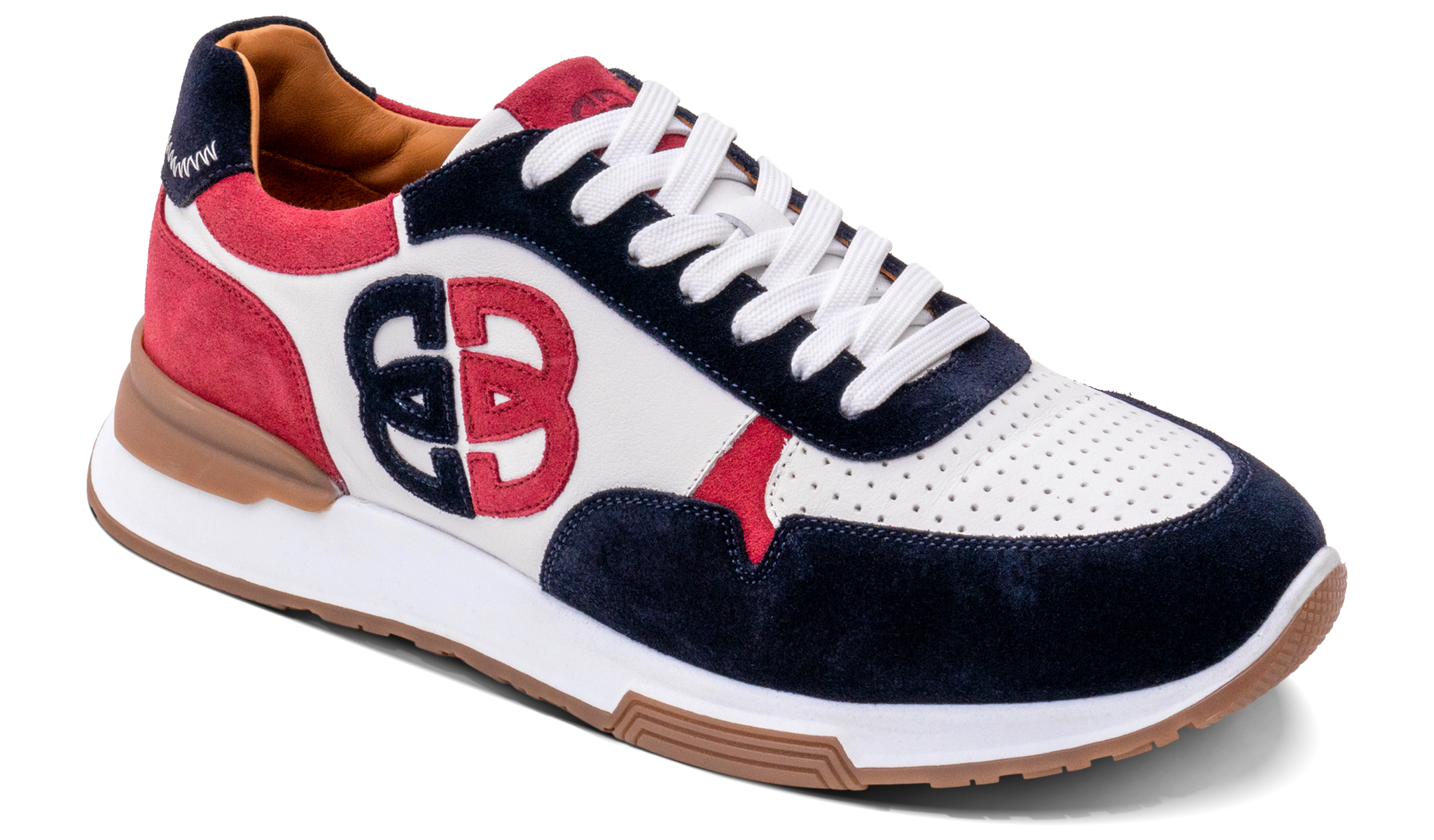 Boston Red White Navy Barker Shoes UK