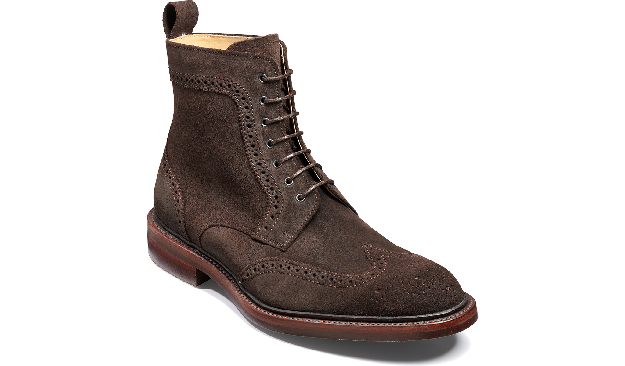 Calder Chocolate Burnish Suede Barker Shoes UK