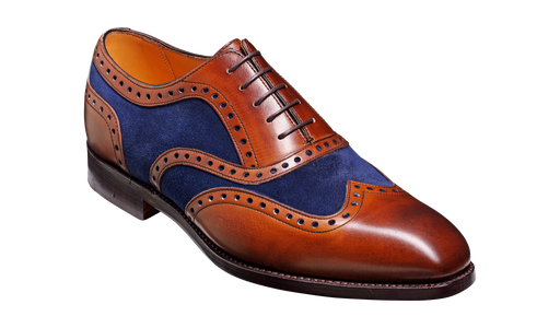 Cambridge Brown Calf Navy Suede Barker Shoes UK