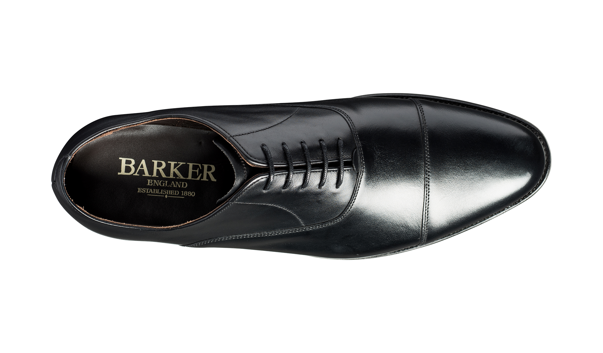 Duxford Black Calf Toe Cap Oxford Mens Oxford Barker Shoes UK